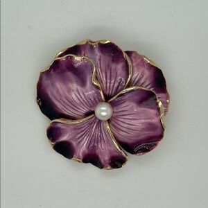 Pansy Brooch, signed Weiss, vintage